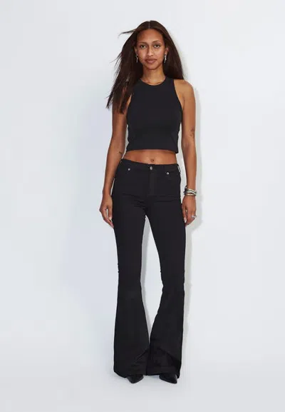 Dr Denim Macy Mid Flare Jeans In Black
