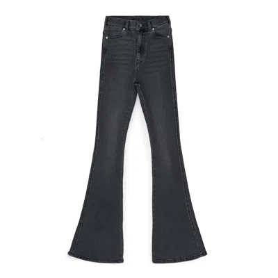 Dr Denim Moxy High Flare - Dark Grey Mist In Gray