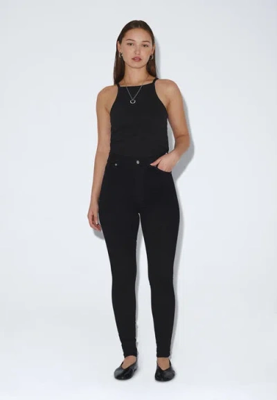 Dr Denim Moxy High Skinny Jeans In Black