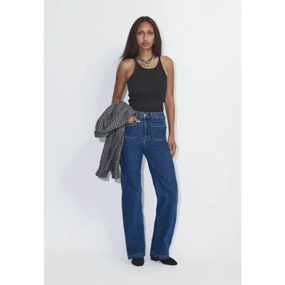 Dr Denim Dr. Denim Moxy High Straight Patch Pocket Jeans In Cape Mid Retro