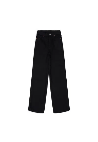 Dr Denim Moxy High Straight - Solid Black