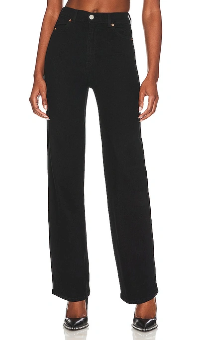 Dr Denim Moxy Straight Jeans In Solid Black