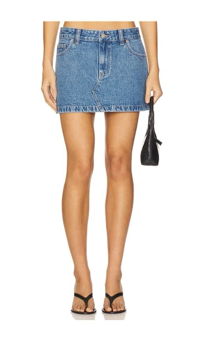 Dr Denim Tiggy Skirt In Stream Sky Retro