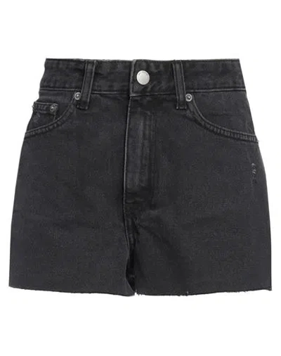 Dr Denim Dr. Denim Woman Denim Shorts Steel Grey Size 30 Cotton