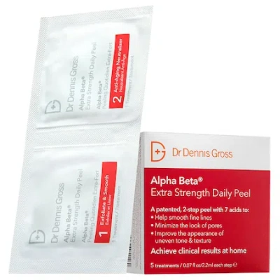 DR DENNIS GROSS SKINCARE MINI ALPHA BETA EXTRA STRENGTH DAILY PEEL PADS 5 TREATMENTS,1352194