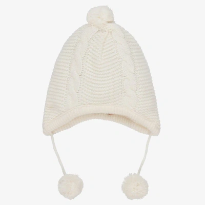 Dr Kid Baby Girls Ivory Knitted Hat In Neutral