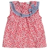 DR KID GIRLS RED FLORAL COTTON BLOUSE