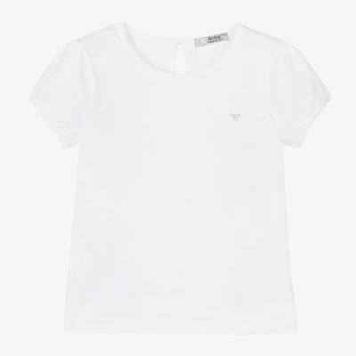 Dr Kid Babies' Girls White Cotton T-shirt