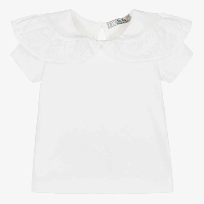 Dr Kid Babies' Girls White Cotton T-shirt