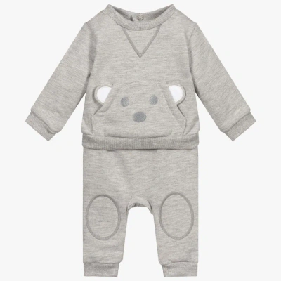 Dr Kid Grey Cotton Baby Tracksuit In Gray