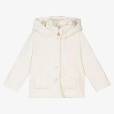 Dr Kid Ivory Velour Baby Jacket In Neutral