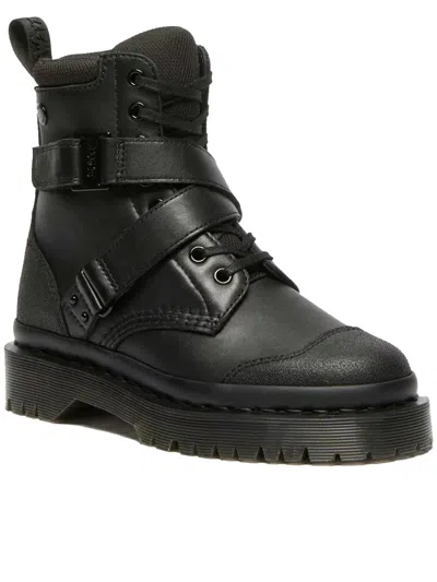 Dr. Martens 1460 Bex Tech Strap Leder Stiefel In Schwarz