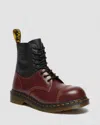 Dr. Martens 1460 1461 Mm6 Steel Toe Leather Boots In Schwarz/rot