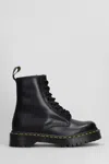Dr. Martens 1460 Bex Combat Boots In Black Leather In Black
