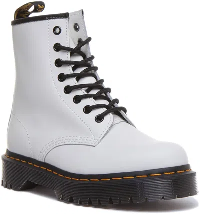 Pre-owned Dr. Martens' Dr Martens 1460 Bex Womens 8 Eye Lace Up Ankle Boot In White Size Us 5 - 10