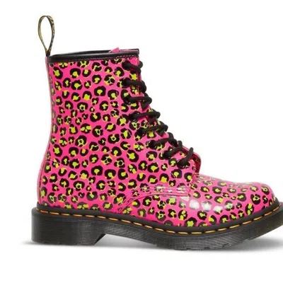 Dr. Martens' 1460 Clash Pink Loud Leopard Smooth Boots