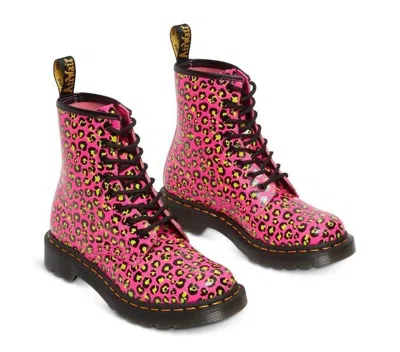 Dr. Martens' 1460 Clash Pink Loud Leopard Smooth In Multi