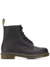 Dr. Martens' 1460 Combat Boots In Black Leather In Black