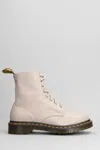 Dr. Martens' 1460 Combat Boots In Taupe Leather In Brown