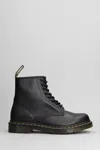 Dr. Martens 1460 Combat Boots In Black Leather In Multi