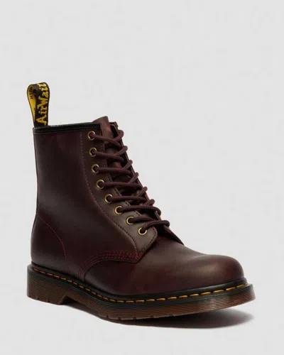Dr. Martens 1460 Crazy Horse Leather Boots In Burgundy