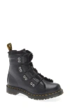 Dr. Martens' Dr. Martens 1460 Faux Fur Trim Ghillie Boot In Black