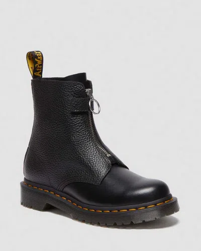 Dr. Martens' 1460 Front Zip Leather Lace Up Boots In Schwarz