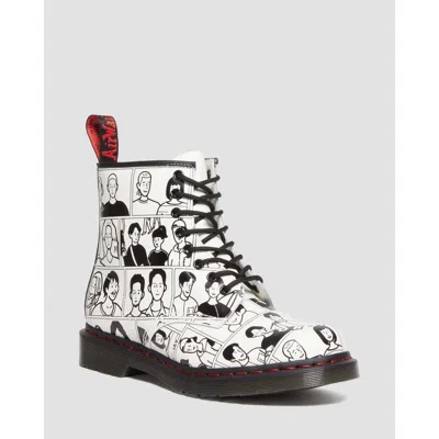 Pre-owned Dr. Martens' Dr. Martens 1460 Fuyuki Kanai For Pride Doc Marten Leather Boots Womens Us 9 In White