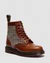 Dr. Martens 1460 Harris Tweed And Leather Boots In Brown