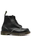 Dr. Martens' 1460 Bex Combat Boots In Black Leather In Schwarz