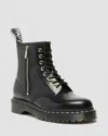 Dr. Martens 1460 Lace And Zip Smooth Leather Boots In Black