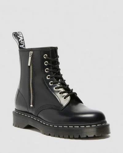 Dr. Martens' 1460 Lace And Zip Smooth Leather Boots In Black