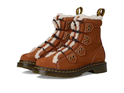 Dr. Martens 1460 Lace To Toe Fur Lined Boots In Brown