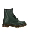 Dr. Martens' Dr. Martens Man Ankle Boots Green Size 11 Leather In Black