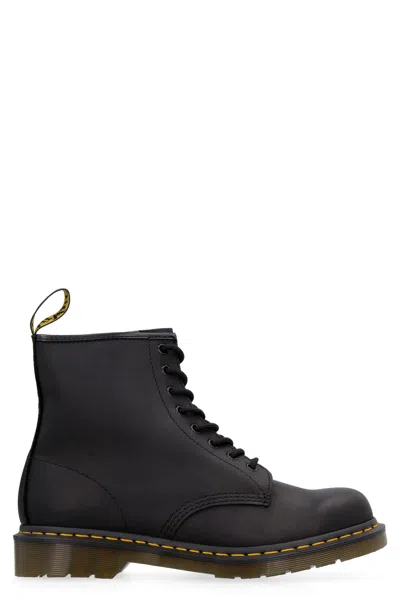 Dr. Martens' 1460 Leather Combat-boots In Black Greasy