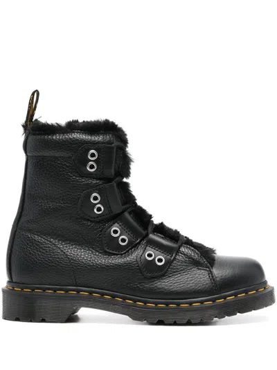 Dr. Martens 1460 Ltt Fl Shoes In Black Milled Nappa