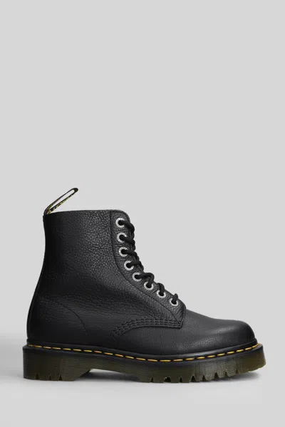 Dr. Martens 1460 Pascal Bex Combat Boots In Black Leather In Black