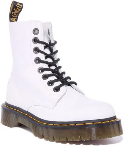 Pre-owned Dr. Martens' Dr Martens 1460 Pascal Bex Womens Lace Up Leather Boot In White Size Us 5 - 11
