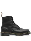 Dr. Martens 1460 Bex Combat Boots In Black Leather In Black