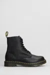 Dr. Martens 1460 Pascal Combat Boots In Black Leather In Multi