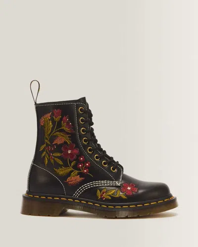 Dr. Martens 1460 Pascal Floral 8 Eye Wanama Leather Lace Up Boots In Multi