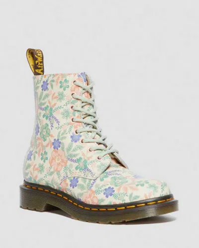 Dr. Martens 1460 Pascal Floral Reclaimed Leather Boots In White