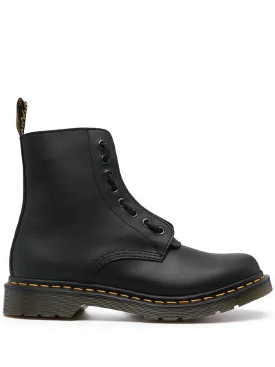 DR. MARTENS' DR. MARTENS 1460 PASCAL FRNT ZIP BLACK NAPPA SHOES