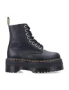 Dr. Martens 1460 Pascal Max Black Leather Platform Boots In Black