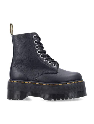 DR. MARTENS DR. MARTENS 1460 PASCAL MAX BLACK LEATHER PLATFORM BOOTS