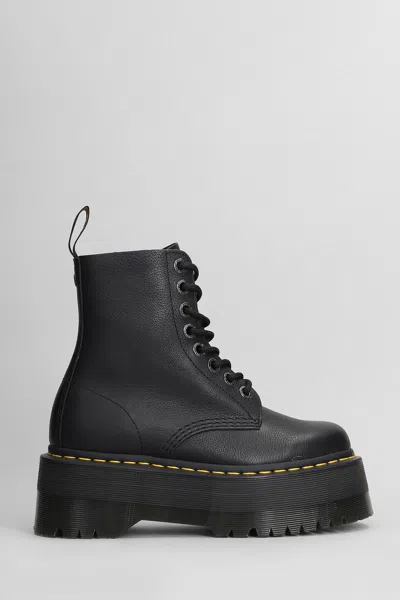 DR. MARTENS 1460 PASCAL MAX COMBAT BOOTS IN BLACK LEATHER