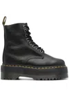 Dr. Martens Logo Thick-soled Straps And Ankle Boots In Black