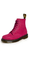 Dr. Martens' 1460 Pascal Milled Nubuck Boots Fuchsia Pink In Pink