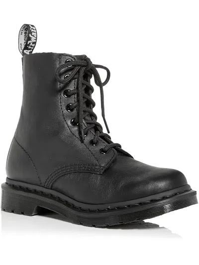 Dr. Martens' 1460 Pascal Mono Womens Leather Round Toe Combat & Lace-up Boots In Black