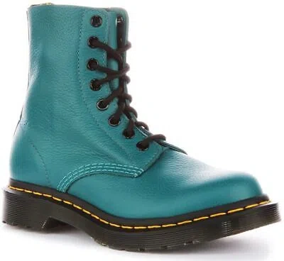 Pre-owned Dr. Martens' Dr Martens 1460 Pascal Virgina 8 Eyelet Vintage Womens Boot Teal Us 4 - 9
